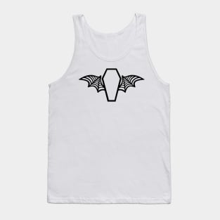 Batwing Coffin - Black on White Tank Top